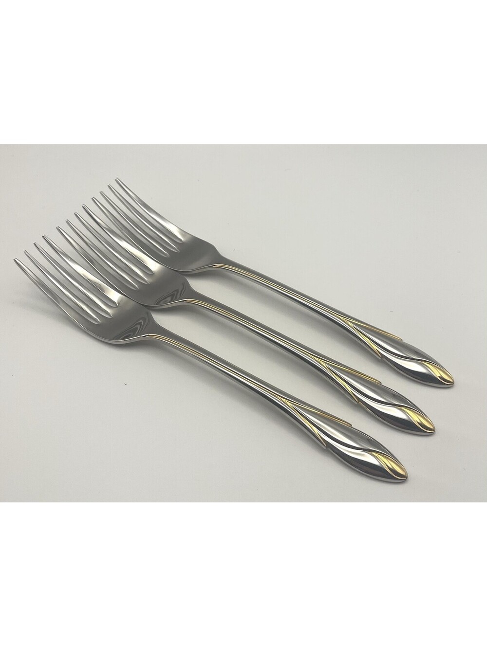 (3) Yamazaki IRIS GOLD Stainless 18/8 Japan Salad Fork Lot ~ 6 7/8”